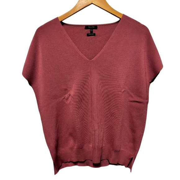 Massimo Dutti | Women's V-Neck Knit Sweater Top - Picture 2 of 7